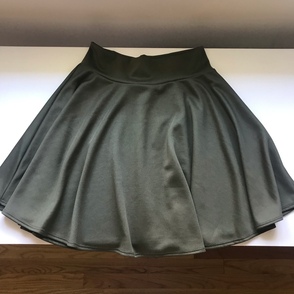 Olive Green Skater Skirt